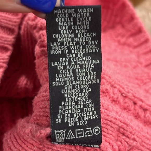 Ralph Lauren polo jeans pink cable knit vintage 90s cotton sweater small - Picture 8 of 8
